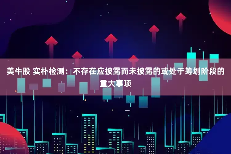 美牛股 实朴检测：不存在应披露而未披露的或处于筹划阶段的重大事项